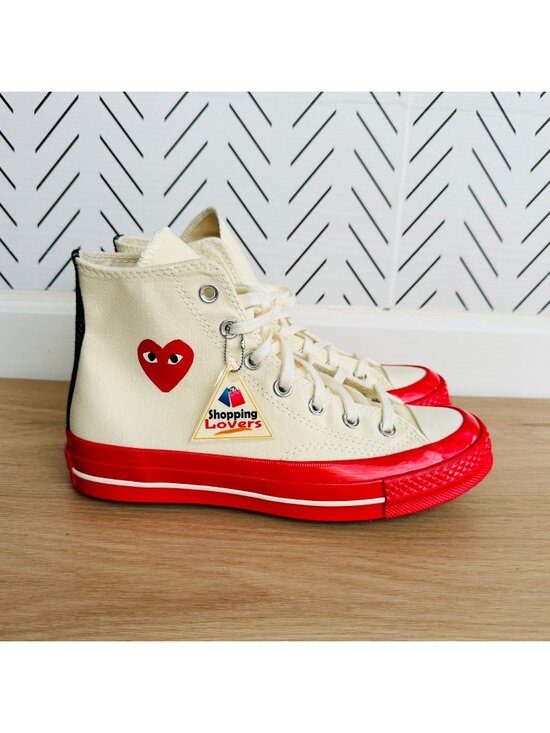 ❤️Converse Chuck 70 Hi Comme des Garcons PLAY 5 Mens Shoes Pristine Red A01794C main image 11